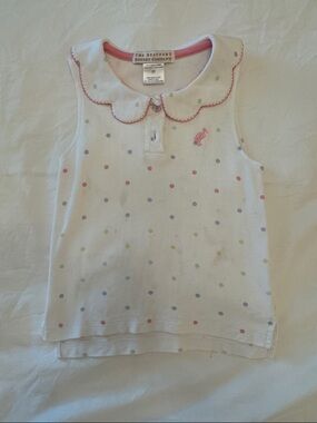 The Beaufort Bonnet Company White Polka Dot Sleeveless Top with Pastel Accents